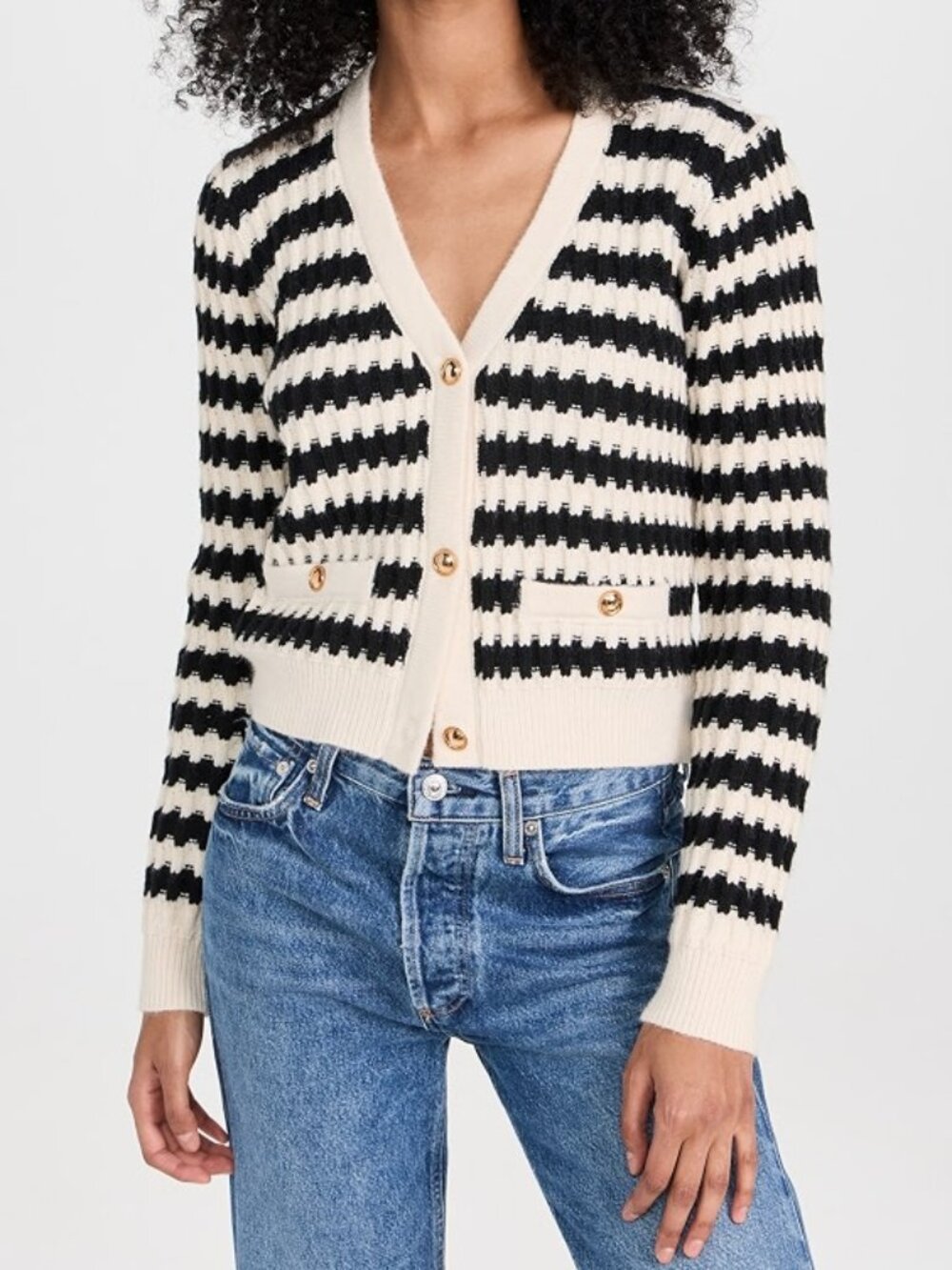 Line & Dot Laurel Striped Crop Cardigan
